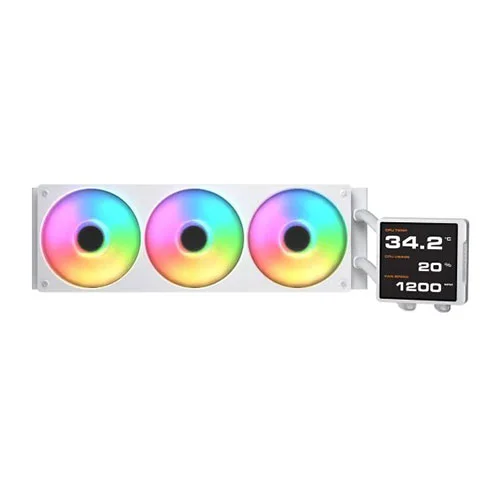 Cougar Poseidon Vistek Pro 360mm ARGB White CPU Liquid Cooler with LCD Display