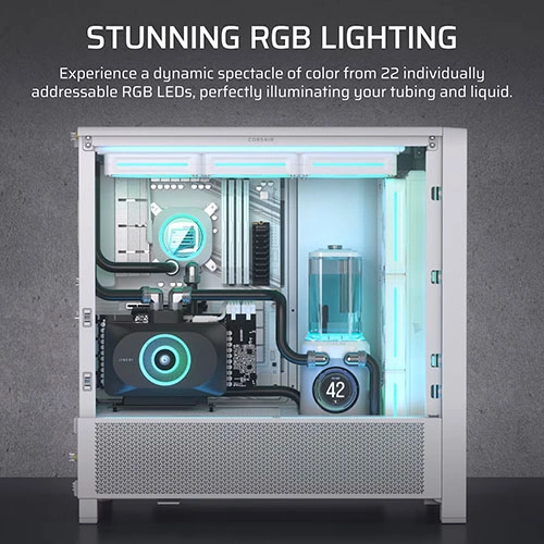 CORSAIR iCUE LINK XD6 RGB Elite LCD Pump and Reservoir With LCD screen - White