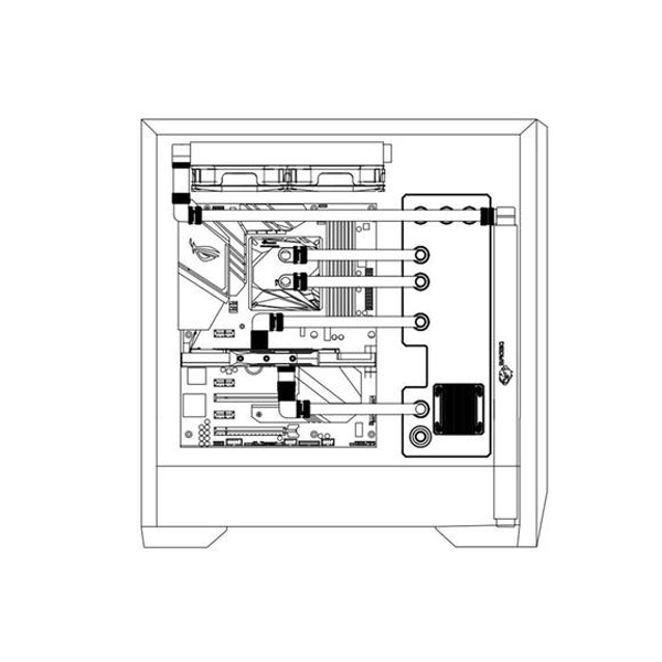 Bykski ARGB Distro Plate For Lian Li Lancool II (RGV-LAN-COOL-P-K) And DDC Pump (B-PMD3-COV)