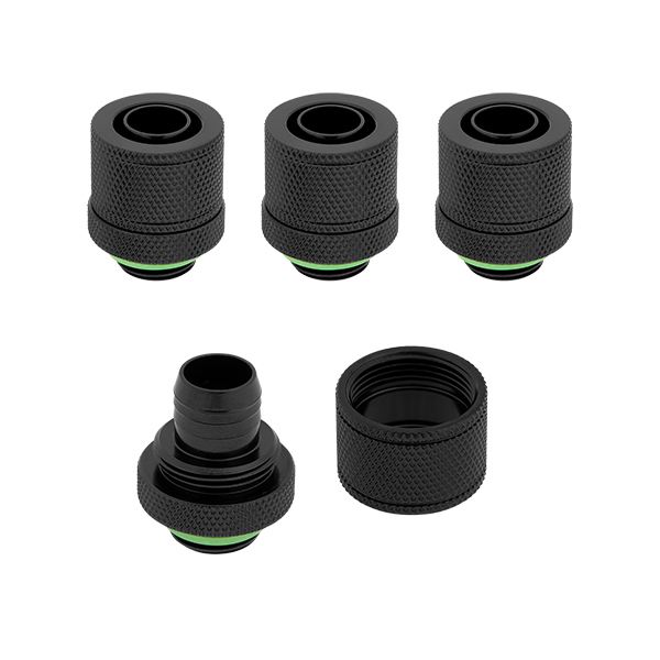 Corsair Hydro X Series XF Softline 10/13mm Compression ID/OD Fittings Four Pack (Black)