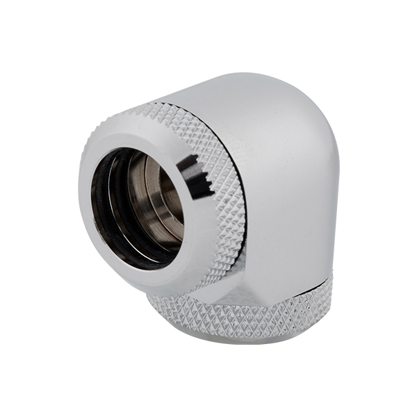 Corsair Hydro X Series XF Hardline 90&deg; 14mm OD Fitting Twin Pack (Chrome)