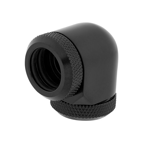 Corsair Hydro X Series XF Hardline 90&deg; 14mm OD Fitting Twin Pack (Black)