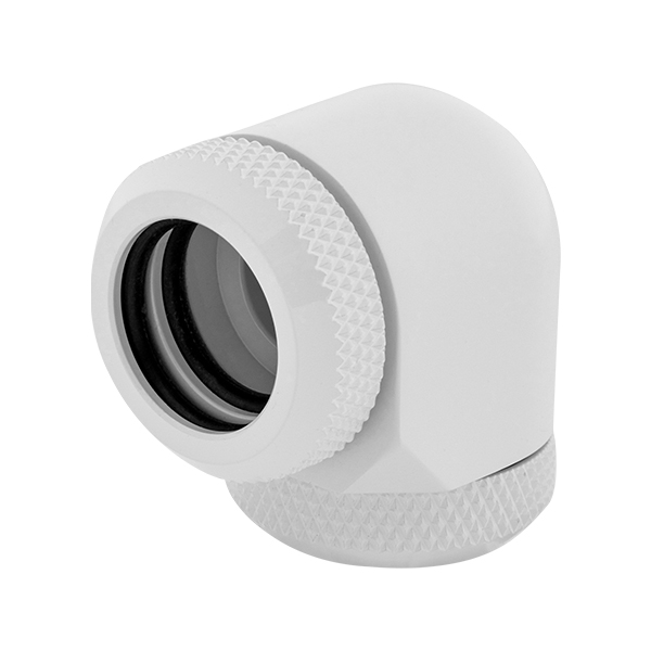 Corsair Hydro X Series XF Hardline 90&deg; 14mm OD Fitting Twin Pack (White)