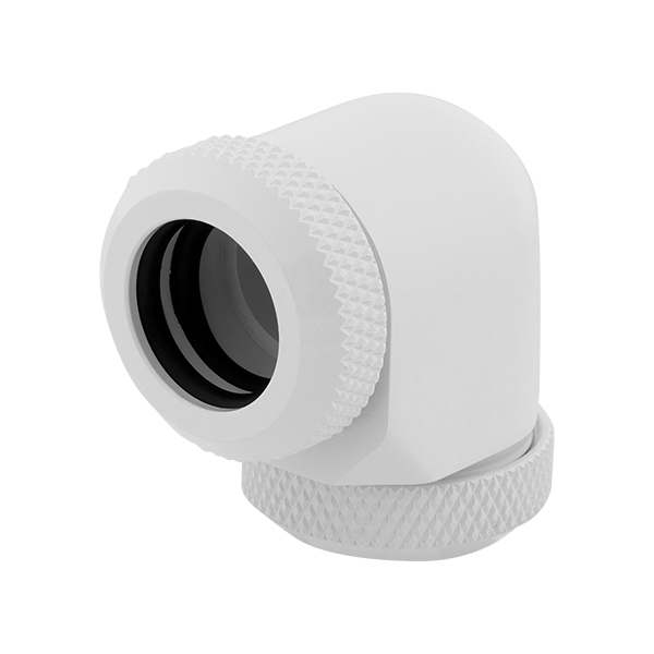 Corsair Hydro X Series XF Hardline 90&deg; 12mm OD Fitting Twin Pack (White)