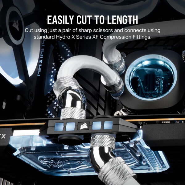 Corsair Hydro X Series XT Softline 13mm Mesh Tubing – White