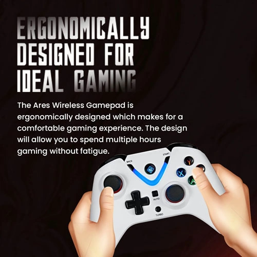 Cosmic Byte Ares Wireless White Game Controller with Magnetic Triggers