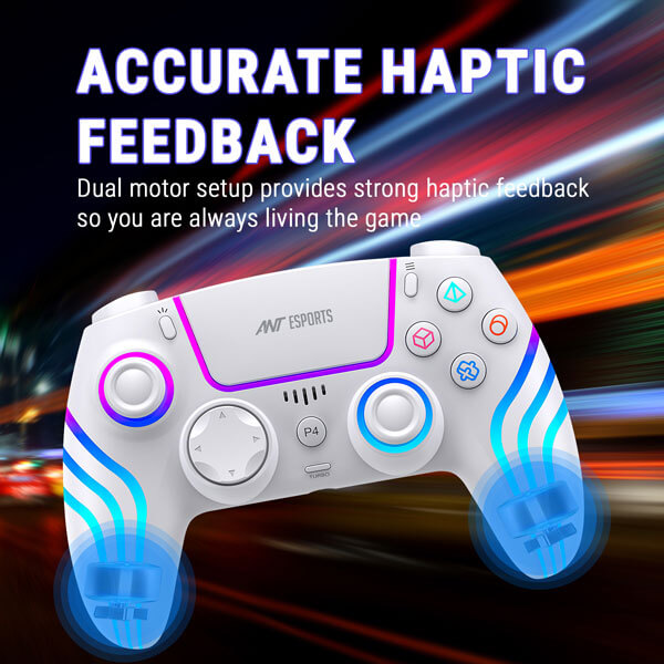 Ant Esports GP400 RGB Wireless White Game Controller with Touch Pad