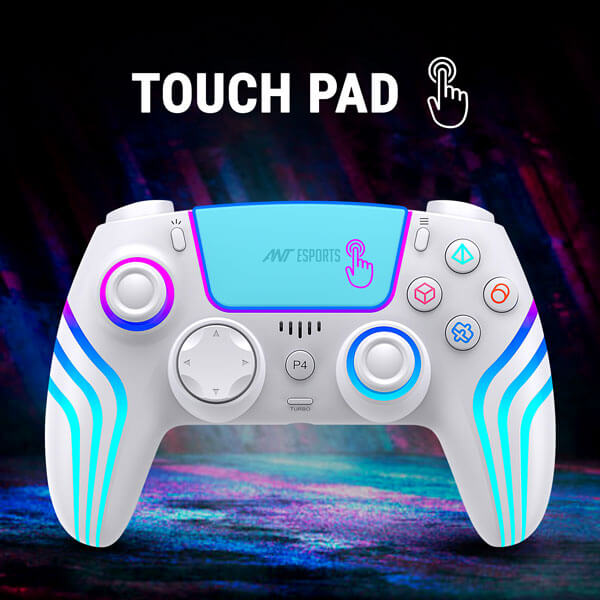Ant Esports GP400 RGB Wireless White Game Controller with Touch Pad