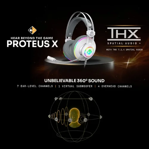 Cosmic Byte Proteus X 7.1 RGB White Gaming Headset
