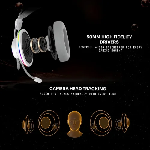 Cosmic Byte Proteus X 7.1 RGB White Gaming Headset