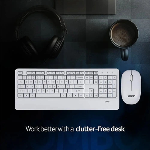 Acer Palmease Wireless White Keyboard and Mouse Combo