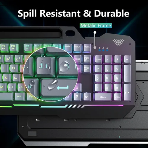 Aula T102 Gaming Keyboard and Mouse Combo With Black Panel Grey Keycaps