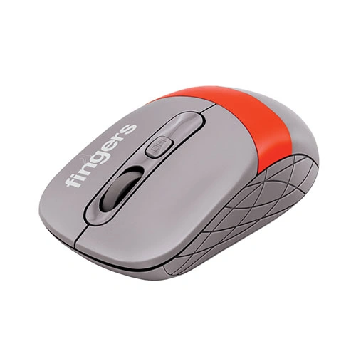Fingers Exquisite Rangeela Series Pearl Grey and Orange Wireless Keyboard Mouse Combo