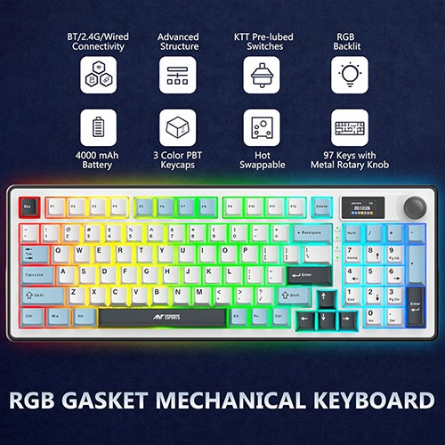 Ant Esports APEX300 Wireless Tri Mode RGB Mechanical Gaming Keyboard