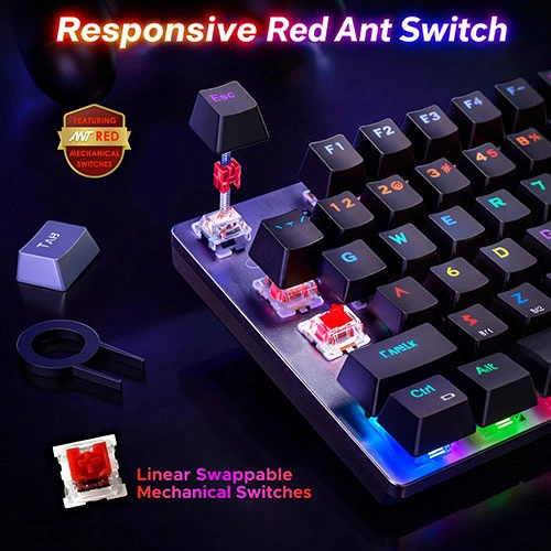 Ant Esports MK4400 Pro Wireless RGB Mechanical Gaming Keyboard With Red Switches