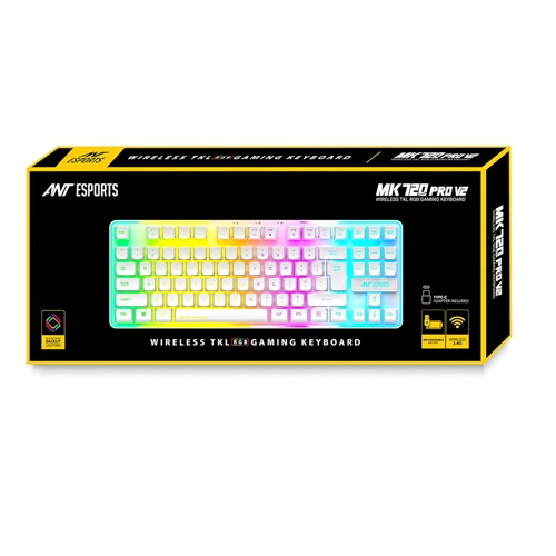 Ant Esports MK720 Pro V2 TKL White RGB Wireless Keyboard