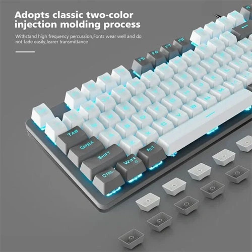 Aula F3287 Mechanical Gaming Grey White Keyboard with Blue Switches