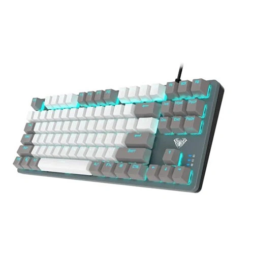 Aula F3287 Mechanical Gaming Grey White Keyboard with Blue Switches