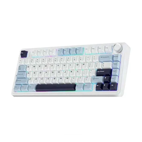 Aula F75 Wireless Tri Mode RGB Ice Blue 75 Percent Mechanical Gaming Keyboard With Reaper Switch