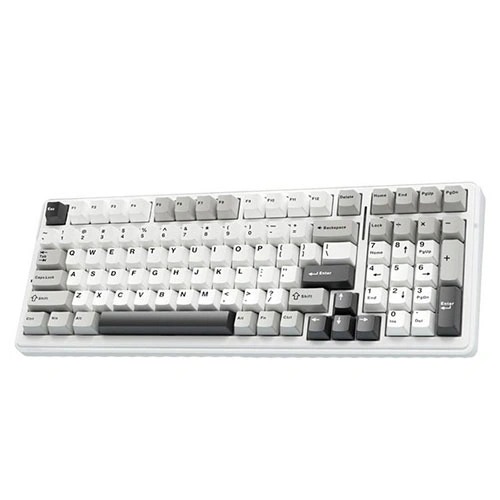 Aula F99 Tri Mode RGB Mechanical Gaming Grey White Keyboard With Graywood Switches