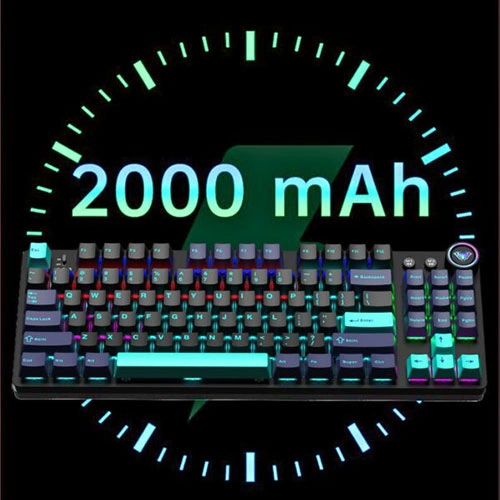 Aula M75 Tri Mode Blue Black Green RGB Mechanical Gaming Keyboard With Blue Switches