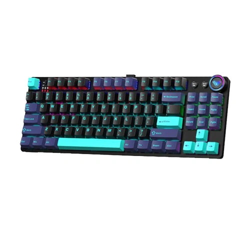 Aula M75 Tri Mode Blue Black Green RGB Mechanical Gaming Keyboard With Blue Switches