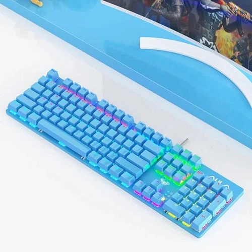Aula S2022 Rainbow Backlight Mechanical Blue Gaming Keyboard With Blue Switches