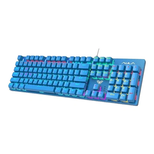 Aula S2022 Rainbow Backlight Mechanical Blue Gaming Keyboard With Blue Switches