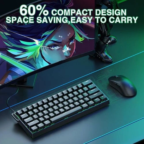 Aula Win60 He 60 Percent Mechanical Gaming Keyboard With Black Graywood Magnetic Switch