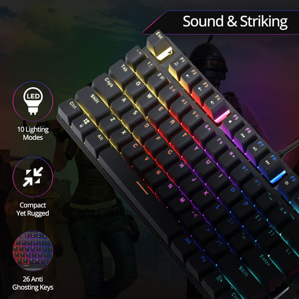 Coco Sports K12 Orion 2.0 Tenkeyless Mechanical Gaming Keyboard Red Outemu Switches