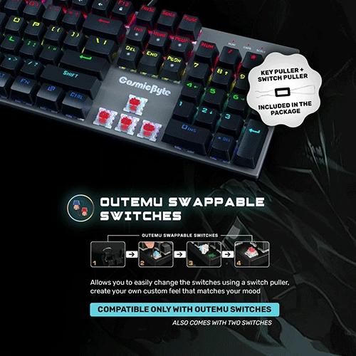 Cosmic Byte CB-GK-28 Vanth Mechanical Gaming Keyboard with Red Switches