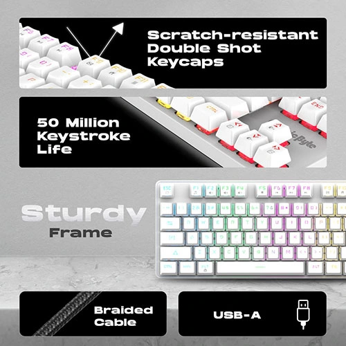 Cosmic Byte CB-GK-37 White Firefly TKL RGB Mechanical Keyboard
