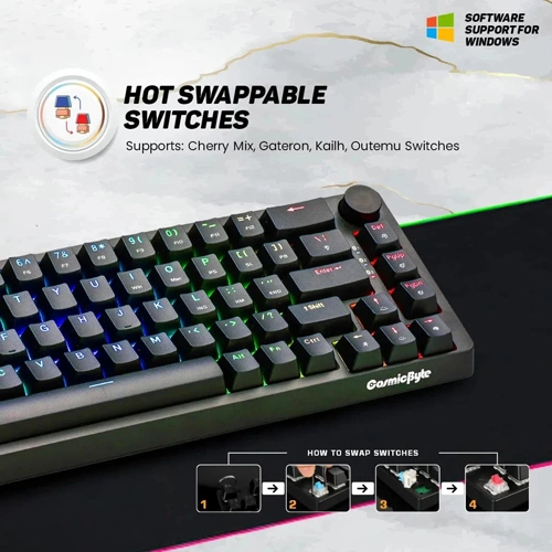 Cosmic Byte CB-GK-33 Astra Wired and Bluetooth Keyboard with Blue Switches