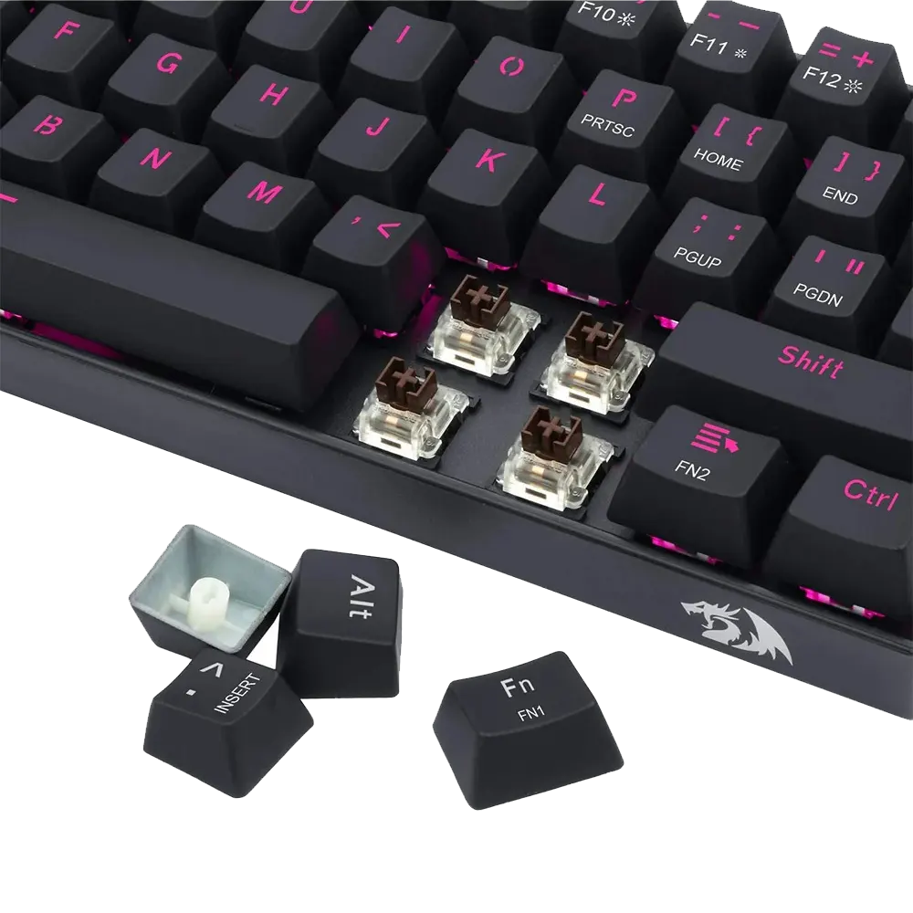 Redragon Dragon Born K630 60 Percent Mechanical Pink LED Gaming Keyboard With Brown Switch