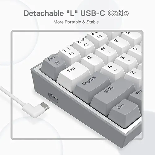 Redragon Fizz K617 White and Grey Mechanical RGB Gaming Keyboard With Red Switch