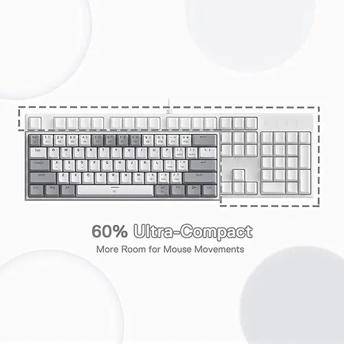 Redragon Fizz K617 White and Grey Mechanical RGB Gaming Keyboard With Red Switch