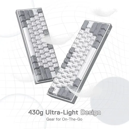 Redragon Fizz K617 White and Grey Mechanical RGB Gaming Keyboard With Red Switch