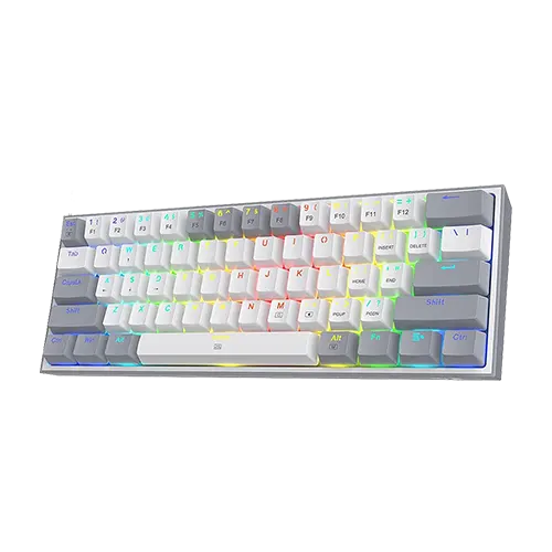 Redragon Fizz K617 White and Grey Mechanical RGB Gaming Keyboard With Red Switch