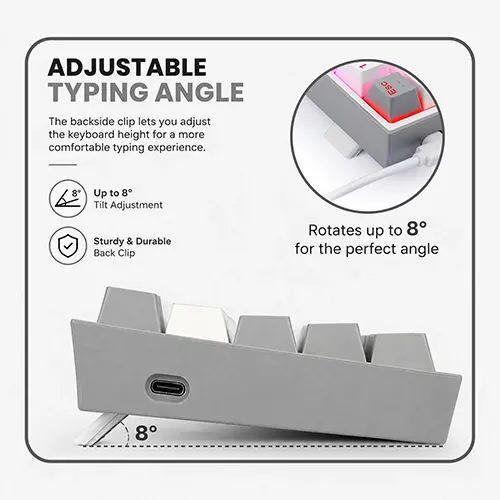 Redragon Fizz Pro K616 White and Grey Wireless Mechanical RGB Gaming Keyboard With Red Switch