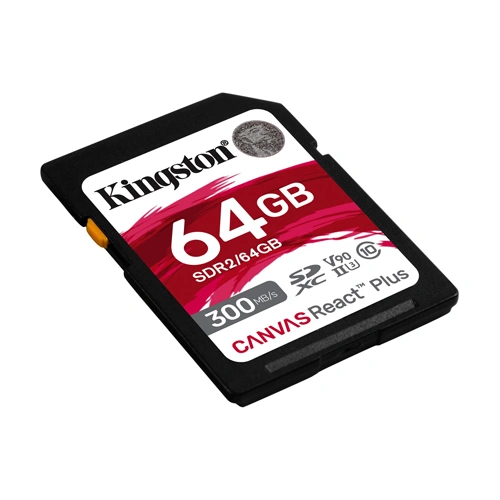 Kingston Canvas React Plus V90 64GB SD Memory Card