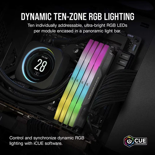 Corsair Vengeance RGB Grey 16GB 6000MHz CL38 DDR5 RAM