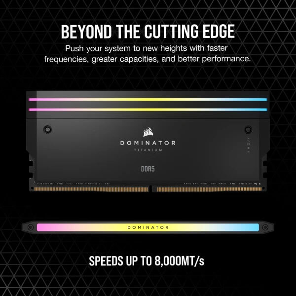 Corsair Dominator Titanium RGB 32GB (16GBx2) 7200MHz CL34 DDR5 RAM