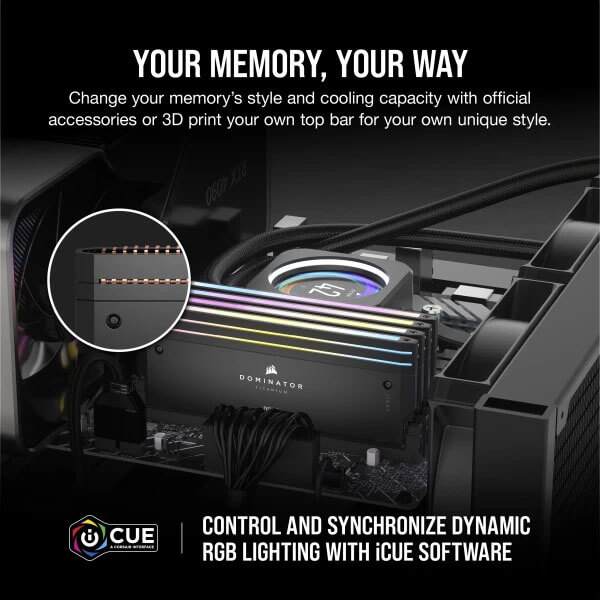 Corsair Dominator Titanium RGB 32GB (16GBx2) 7200MHz CL34 DDR5 RAM