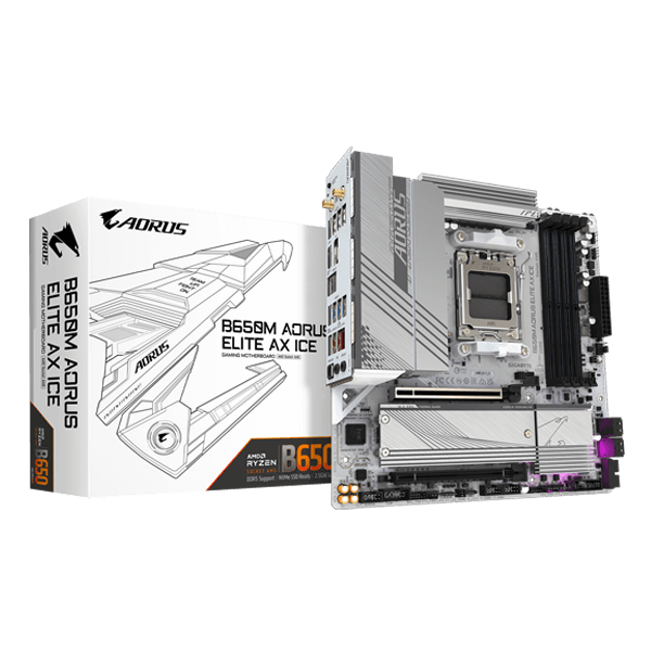 Gigabyte B650M Aorus Elite AX ICE WIFI M-ATX Motherboard