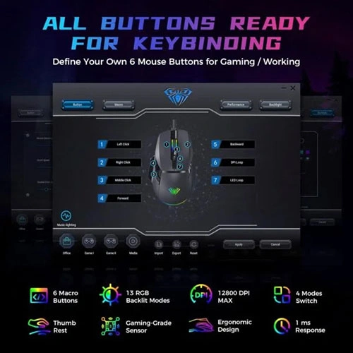 Aula F815 RGB Gaming Mouse