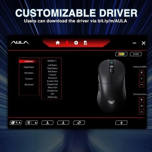 Aula SC900Pro Tri-Mode Wireless Gaming Mouse