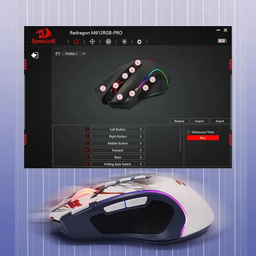 Redragon Predator Pro M612 Pro Anime Wireless RGB Gaming Mouse