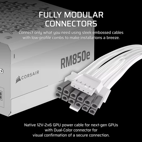 Corsair RM850e ATX 3.1 Gold Fully Modular White SMPS