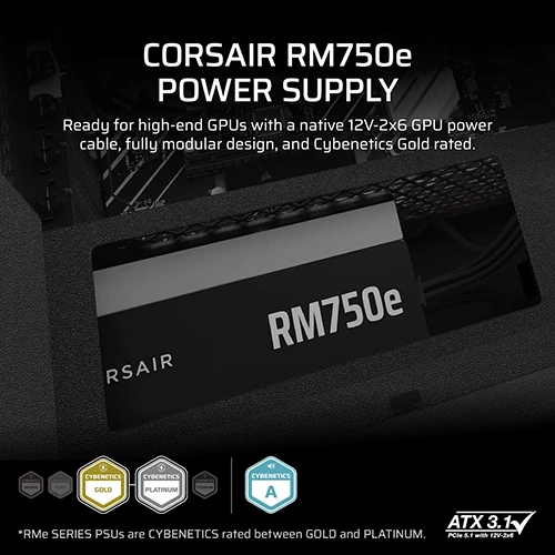 Corsair RM750e ATX 3.1 Gold Fully Modular SMPS