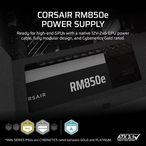 Corsair RM850e ATX 3.1 Gold Fully Modular SMPS